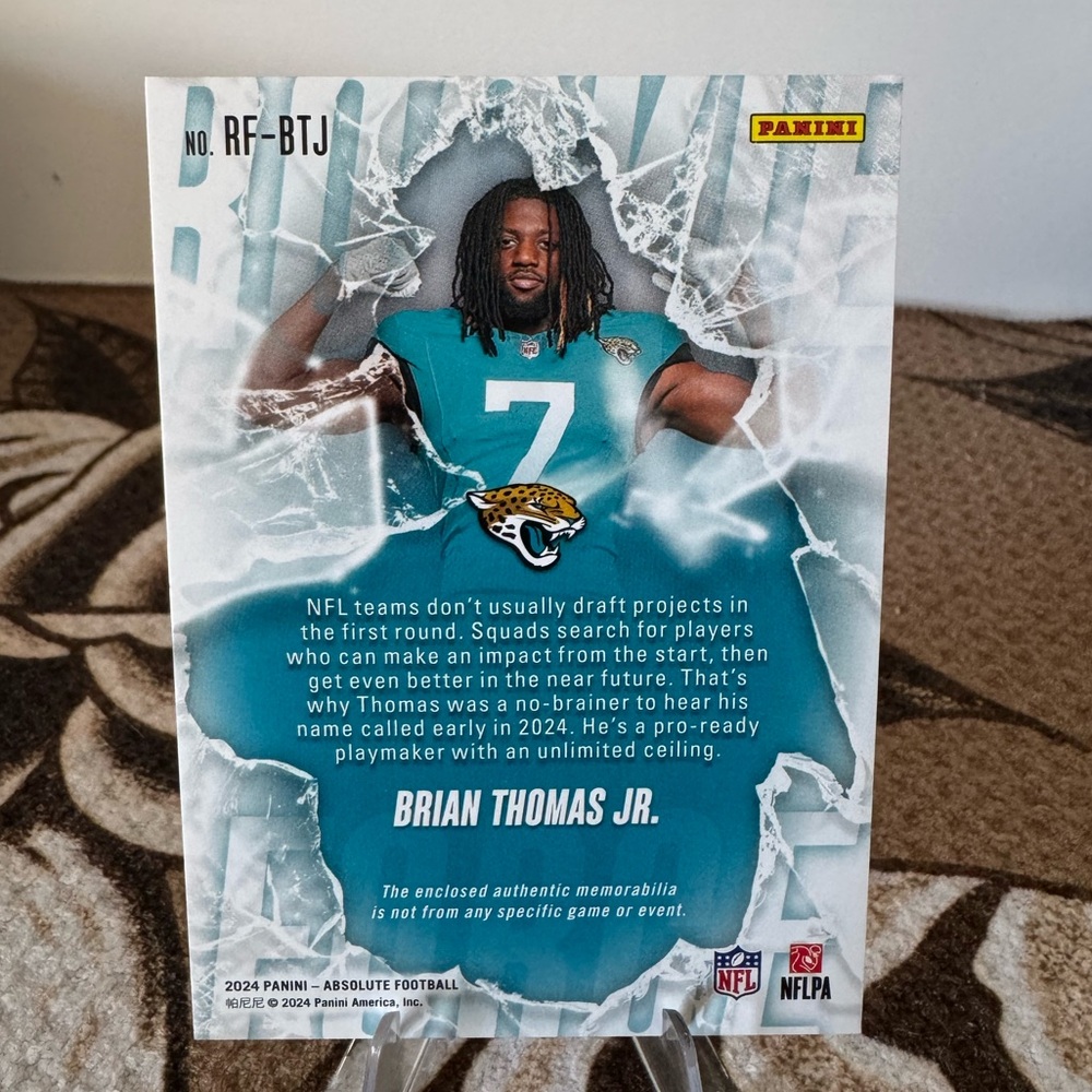 Brian Thomas Jr. Rookie patch card - Picture 3 of 3